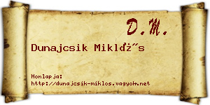 Dunajcsik Miklós névjegykártya