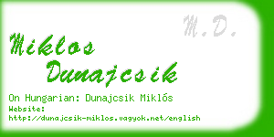 miklos dunajcsik business card